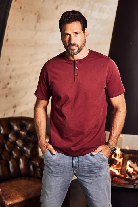 Produktbild JP1880 Henley, Basic, Knopfleiste, Halbarm, bis 7 XL (6XL)