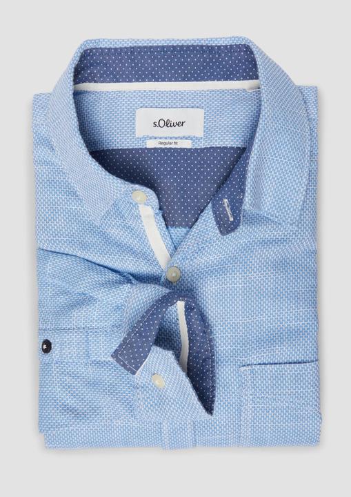 Immagine prodotto s.Oliver Hemd Regular Fit: Gemustertes Langarmhemd mit Brusttasche (L)