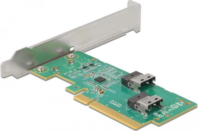 Produktbild Delock PCI Express 4.0 x8 Karte zu 2 x intern SFF-8654 4i NVMe