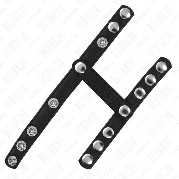 Actual product image Kink Penis Ring With 3 Adjustable Ball Splitter Straps