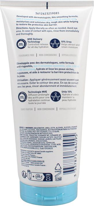Actual product image CeraVe SA Urea Smoothing Moisturizing Cream (Body cream, 177 ml)
