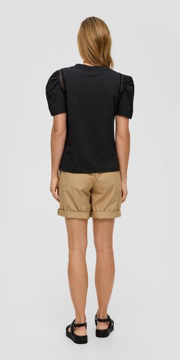 Actual product image S.Oliver T-Shirt Baumwoll-Shirt mit Spitzenbesatz an der Schulterpartie (34)