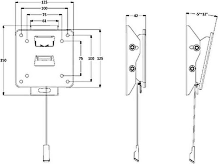 Image du produit Multibrackets Support mural jusqu'à 32", métal, noir, max 20 kg (Mur, 20 kg, 15" - 32")