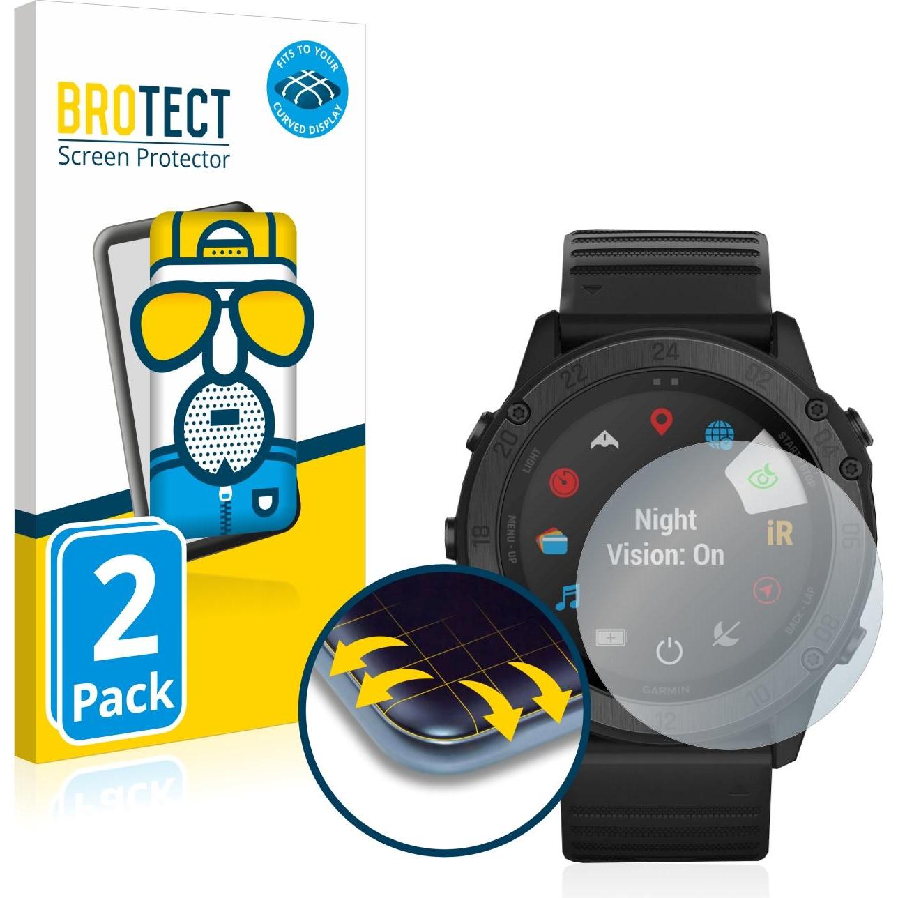 BROTECT Full-Cover Displayschutz Matt, Smartwatch Schutzfolie, Grau