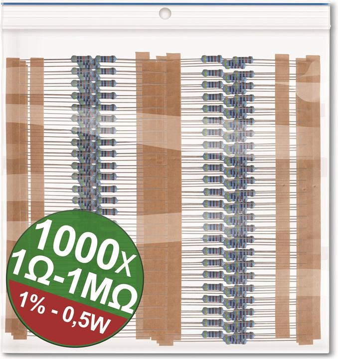 Actual product image Quadrios 22P083 Metal film resistor assortment axial leaded 0.5 W 1 % 1 set