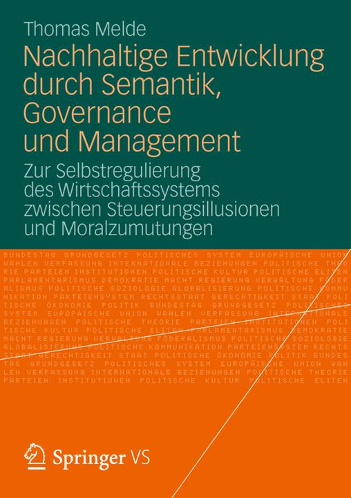 Produktbild Nachhaltige Entwicklung durch Semantik, Governance und Management (Deutsch, Thomas Melde, 2012)