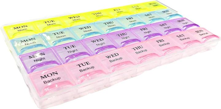 Produktbild Cbx Tablettenbox 7 Tage, Pillendose für eine Woche, Tablettenorganizer mit 28 Fächern