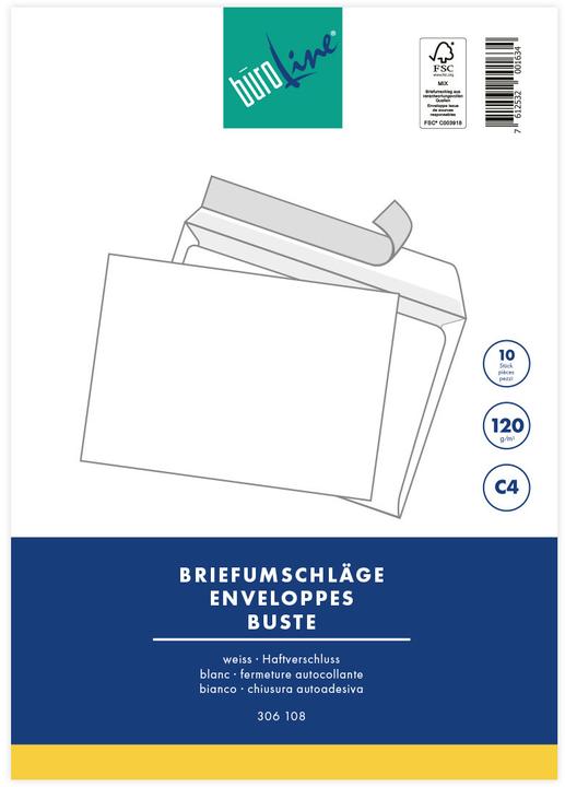 Image du produit BüroLine Enveloppe (C4, 10 x)
