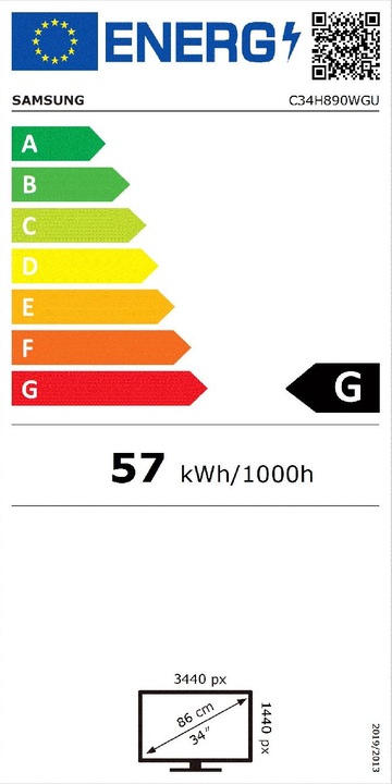Energy Label Samsung C34H890WGU (34", UWQHD) (3440 x 1440 pixels, 34")