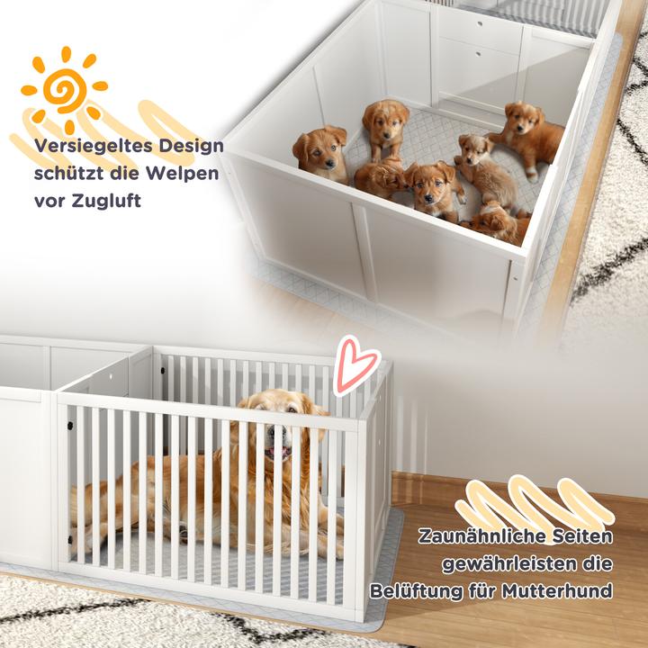 Immagine prodotto PawHut Wurfkiste Kiefernholz, MDF Weiss (Cuccia per cani)