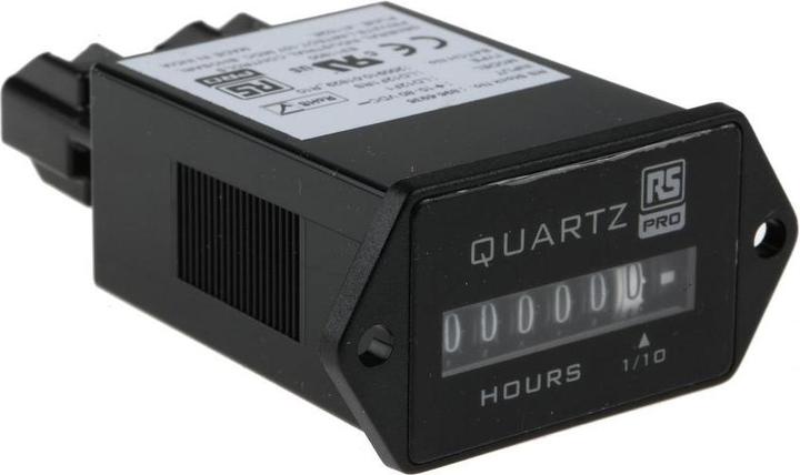 RS PRO Hours Run Meter 2 hole fixing 10-80Vdc