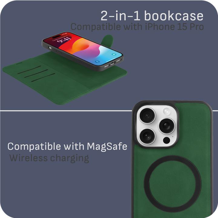 Produktbild Cazy Abnehmbare Brieftaschenhülle für iPhone 15 Pro, Abnehmbare Hülle, Magfit, 2-in-1-Design (Apple iPhone 15 Pro)