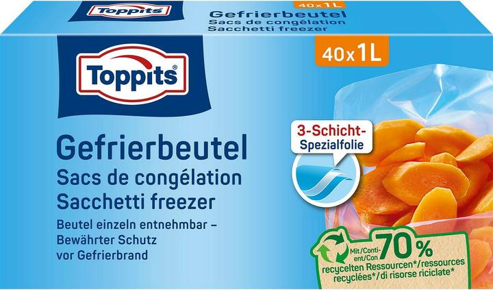 Produktbild Toppits Gefrierbeutel 1 Liter 40 Stück (40 x)