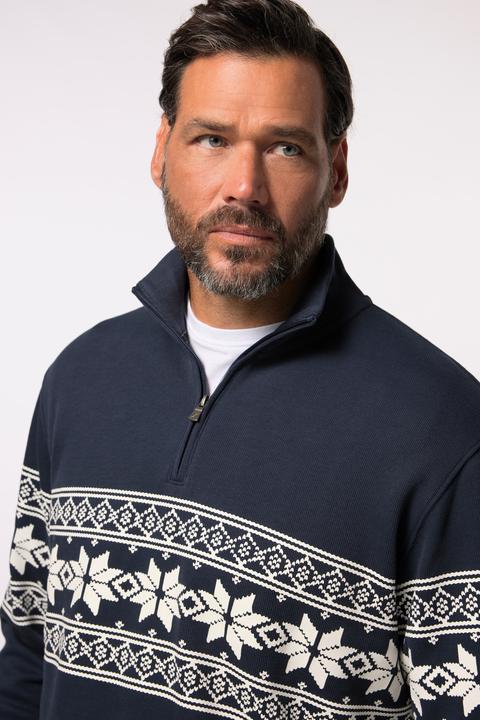 Produktbild JP1880 JP 1880 Troyer, Sweat, Stehkragen mit Zipper, Norwegermuster, bis 7 XL (XXL)