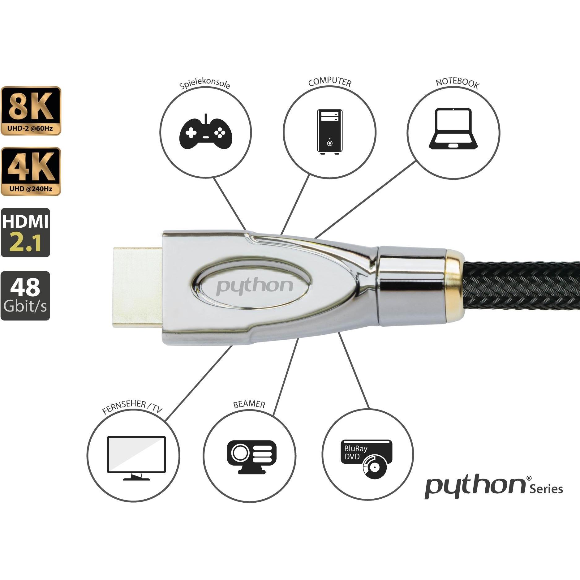 Thumbnail - Python HDMI (Typ A) — HDMI (Typ A) (1 m, HDMI), Video Kabel
