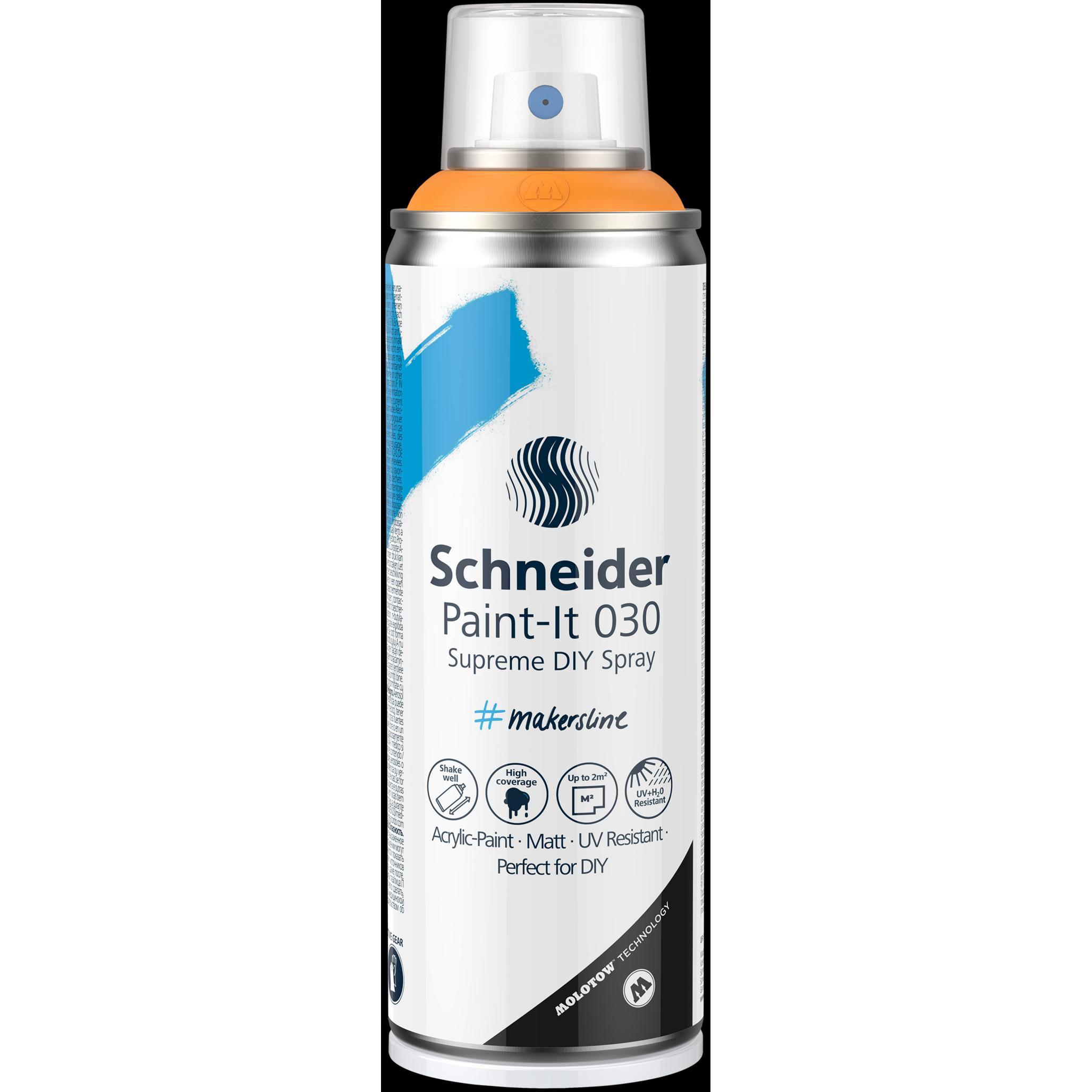 Schneider, Künstlerfarbe + Bastelfarbe, Paint-It 030 ML03050108 Acrylfarbe Hellorange 200 ml (Light Orange, 200 ml)