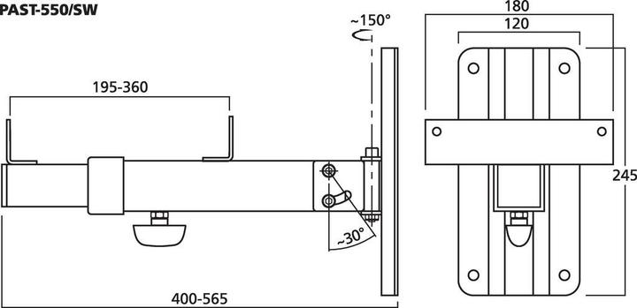 Produktbild Img Stage Line PALautsprecherHalterung Neigbar (1 Stk., Wandmontage, Schwenkbar)