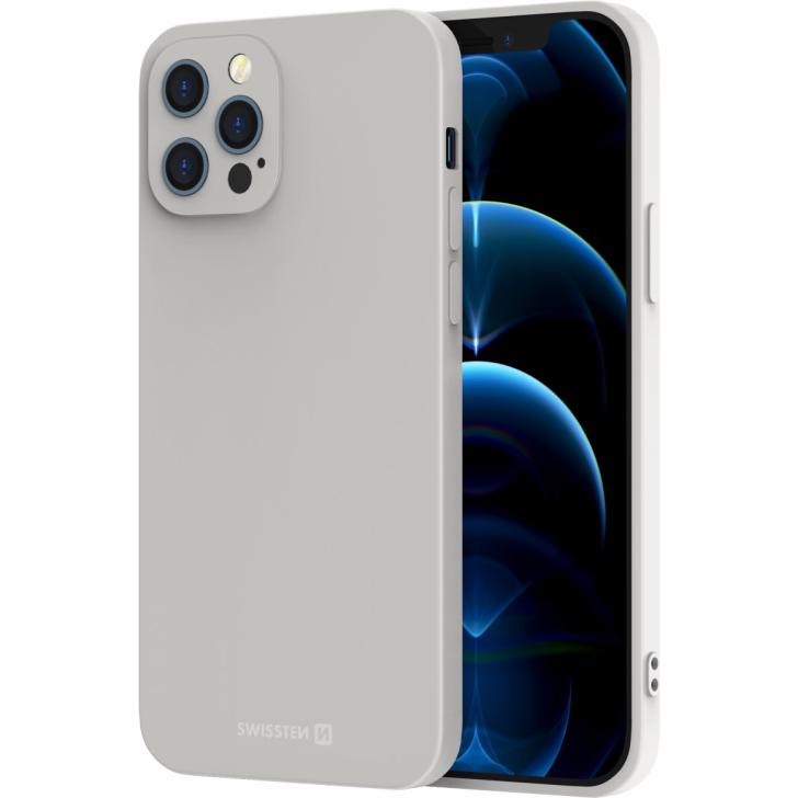 Swissten Soft Joy Case for iPhone 15 Plus Stone Grey (Apple iPhone 15 Plus), Smartphone Hülle, Grau