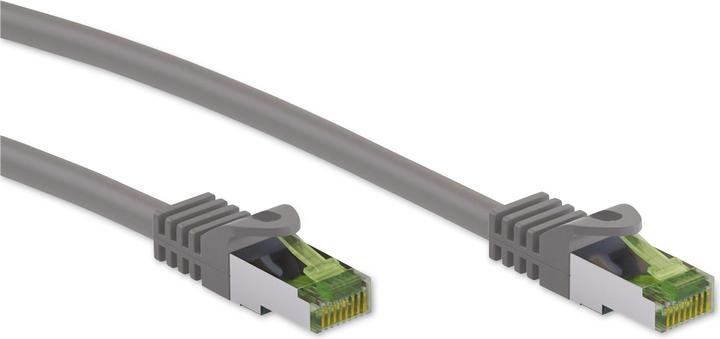 Actual product image Goobay GHMT-certified CAT 8.1 patch cable, S/FTP PiMF, grey (S/FTP, CAT8.1, 0.25 m)