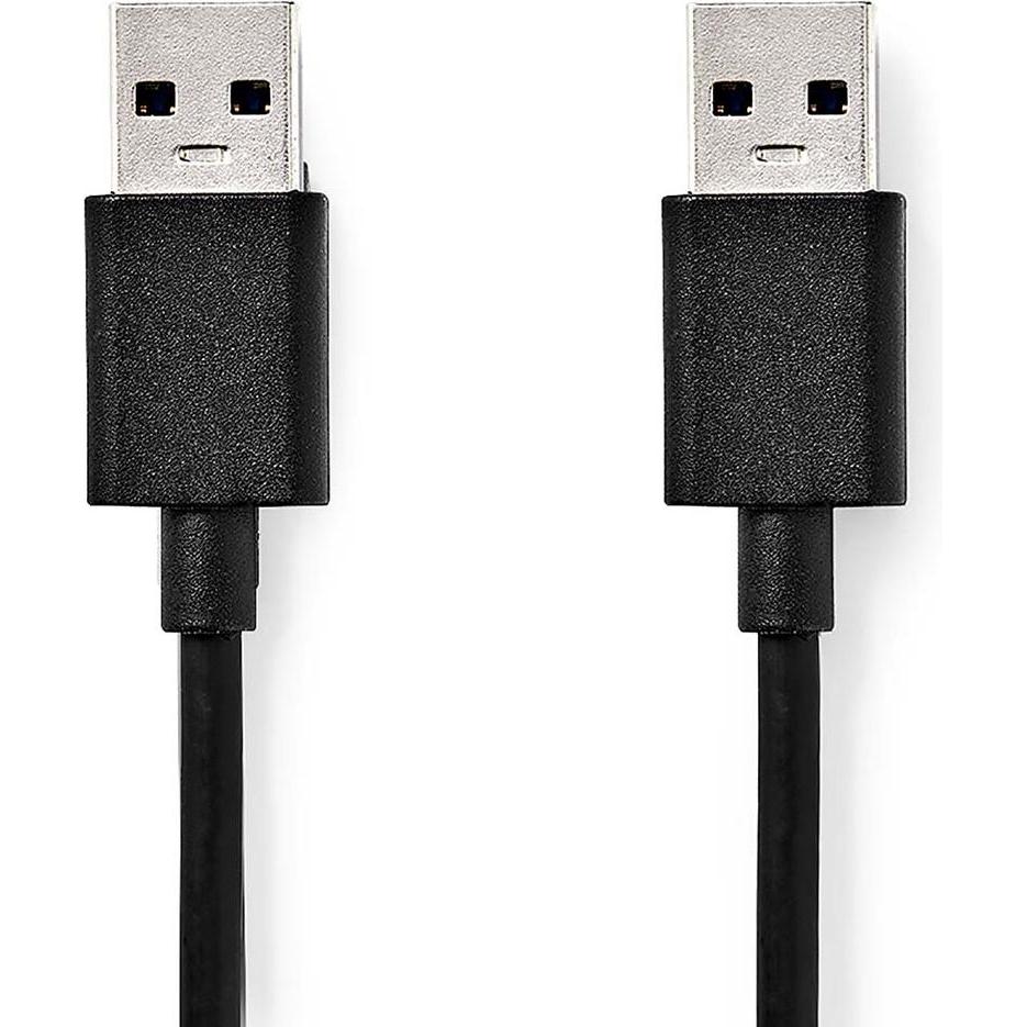 Nedis USB-Kabel USB 3.2 Gen 1 USB-A Stecker USB-A Stecker 5 Gbps Vernickelt 2.00 m Run (2 m, USB 3.2 Gen 1), USB Kabel