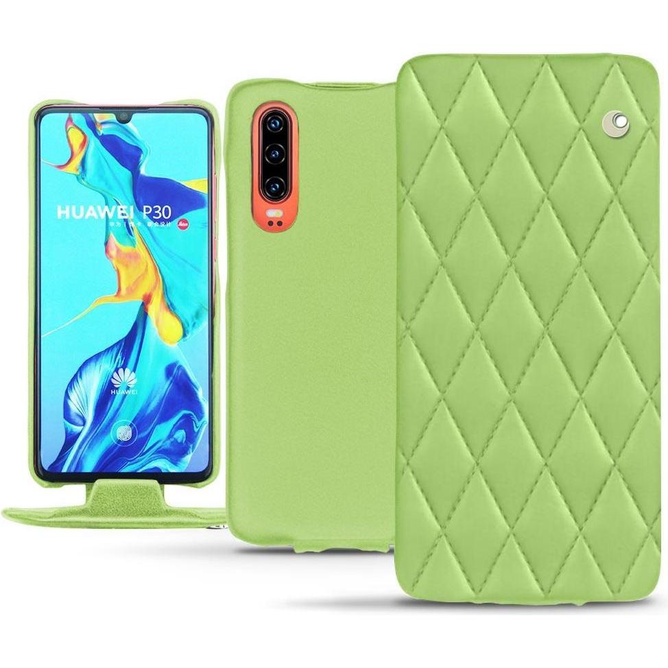 Noreve Lederschutzhülle vertikal (Huawei P30), Smartphone Hülle, Grün