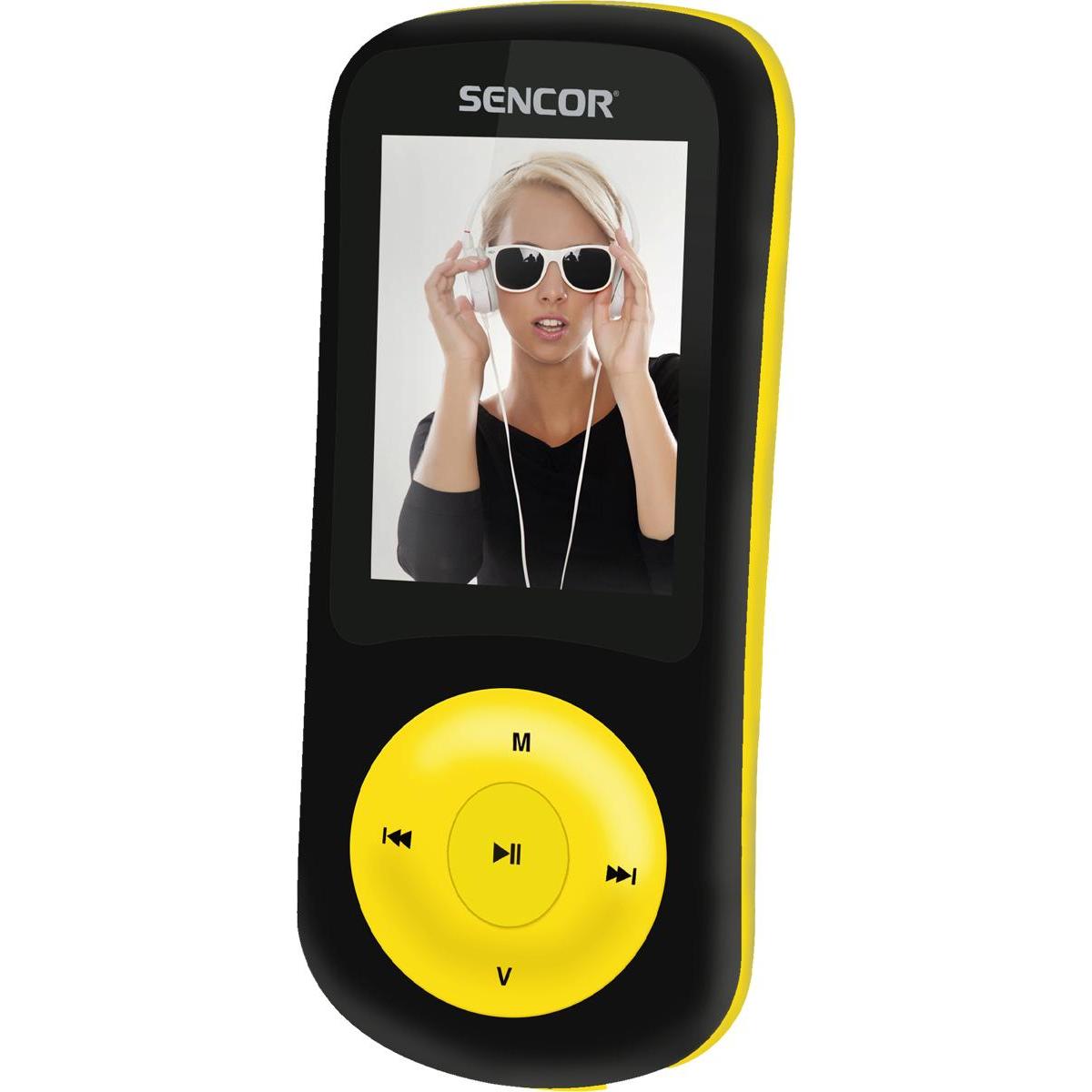 Sencor SFP 5870 BYL MP3/MP4 player Black, Yellow (8 GB), MP3 Player + Portable Audiogeräte, Schwarz, Gelb