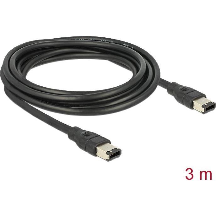 Thumbnail - Delock Kabel FireWire IEEE 1394B 6Pol/6Pol, 3Meter (3 m, FireWire), Schnittstellenkabel