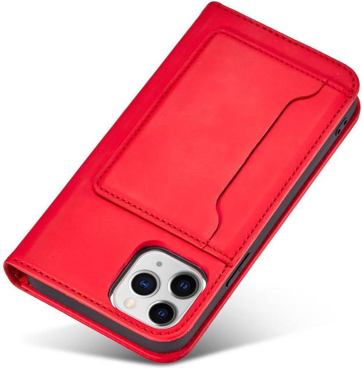 Image du produit Hurtel Etui Magnétique pour iPhone 12 Pro Max Pochette Porte Carte Portefeuille Rouge (Apple iPhone 12 Pro Max)