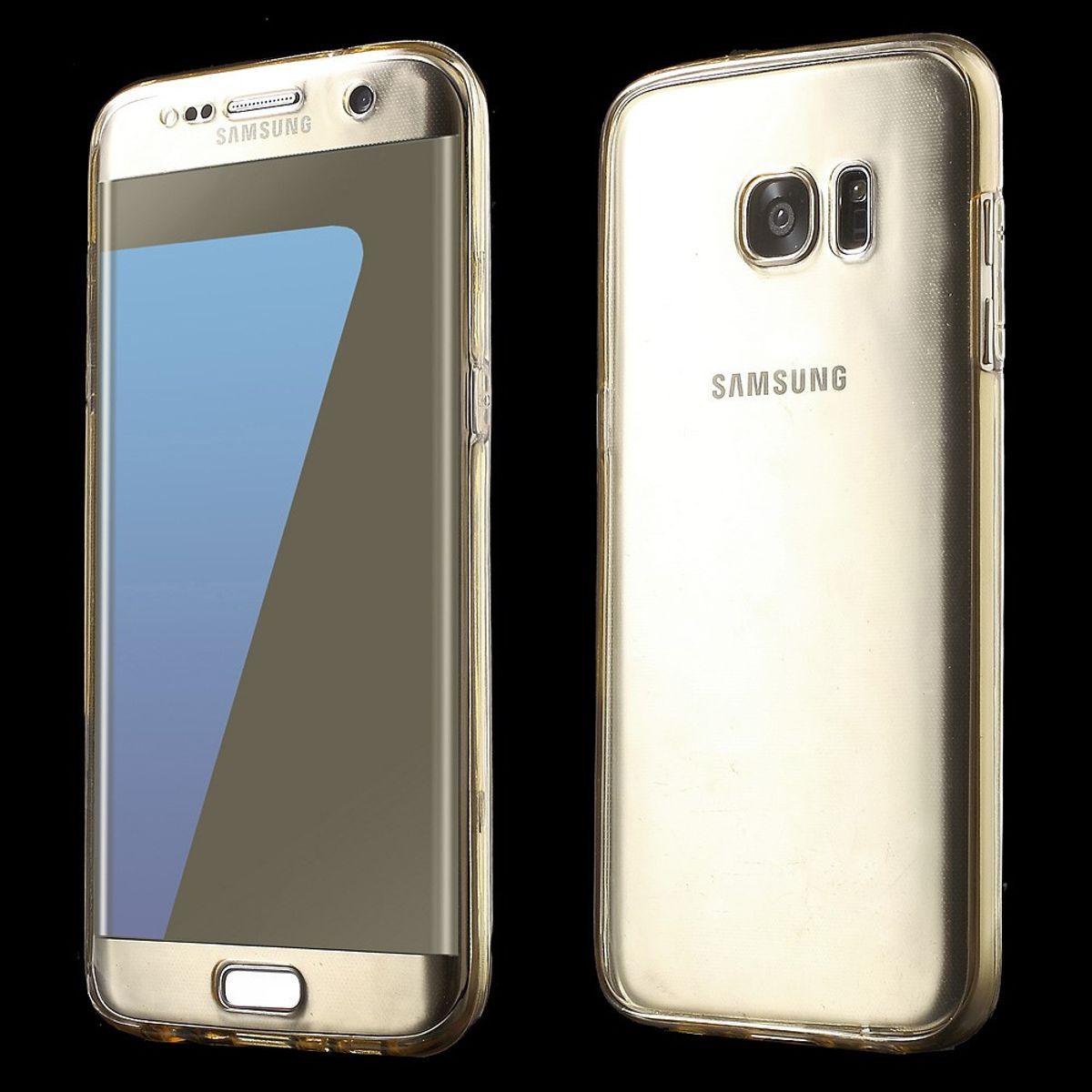 König Design Handyhülle für Samsung Galaxy S7 Schutzcase Backcover Bumper Etuis Rahmen Gold (Samsung Galaxy S7), Smartph...