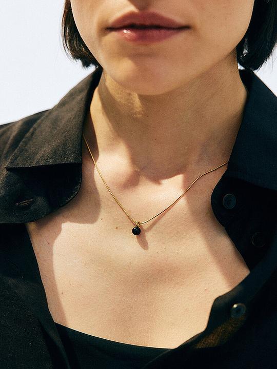 Actual product image Edblad Haslkette AURA (Black onyx, Stainless steel)