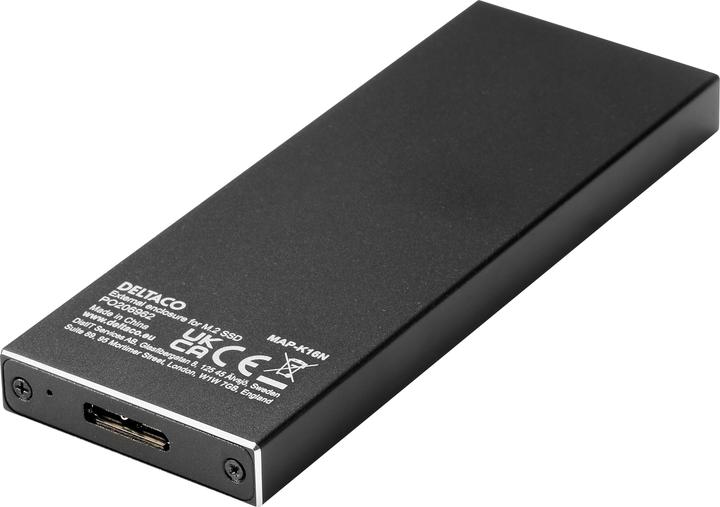 Actual product image Deltaco external HDD M.2 housing, B, B&M, USB 3.1 Gen 1, SATA III, black MAP-K16N (M.2)