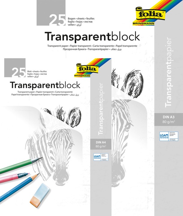 Image du produit Folia Blocs de papier transparents (80 g/m², 25 x)