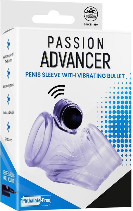 Produktbild NMC tpe penis sleeve with 10 dynamic rhythms vibrating bullet clear
