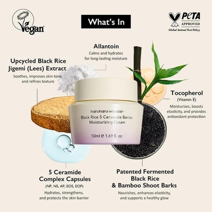 Immagine prodotto Black Crema Idratante Barriera con 5 Ceramidi e Riso Nero (50 ml, Crema da giorno)