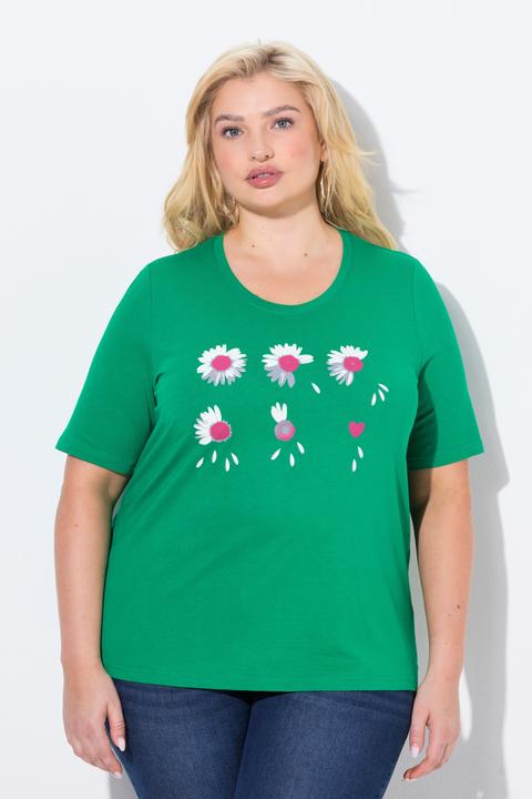 Produktbild Ulla Popken T-Shirt, Blüten, Classic, Rundhals, Halbarm (42, 44)