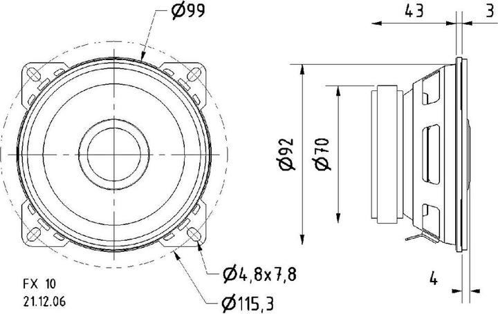 Produktbild Visaton Koaxiallautsprecher 2-Wege 40W 4Ohm 4"