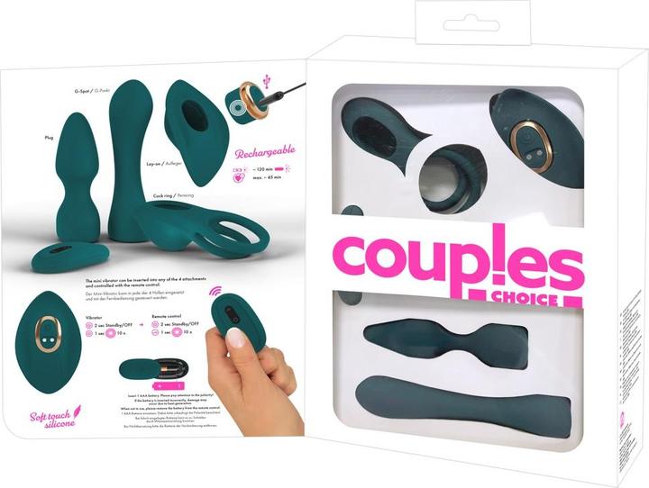 Immagine prodotto Couples Choice RC Mini Vibrator with 4 Attachments