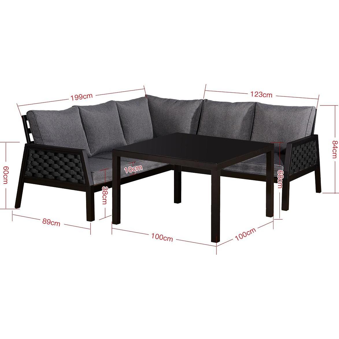 Jet-Line, Gartenlounge, Lounge ARIANA schwarz
