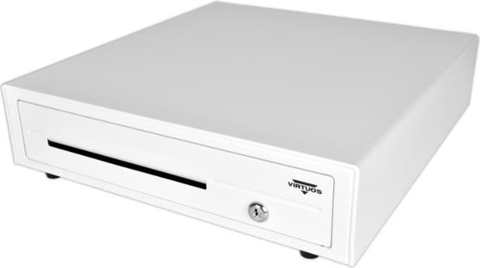 Produktbild Virtuoso Virtuos pokladní zásuvka C420D - s kabelem, kovové držáky, 9-24V, bílá