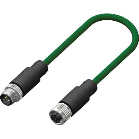 Rs Pro konfektioniertes Sensorkabel, M12 Gerader M, Elektronikkabel + Stecker, Grün