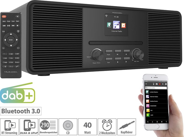 Actual product image VR-Radio Stereo Internet radio with CD player (DAB+, Web radio, Wi-Fi)