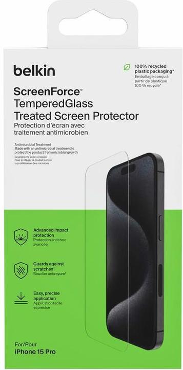 Image du produit Belkin Tempered Glass (1 pcs, Apple iPhone 15 Pro)
