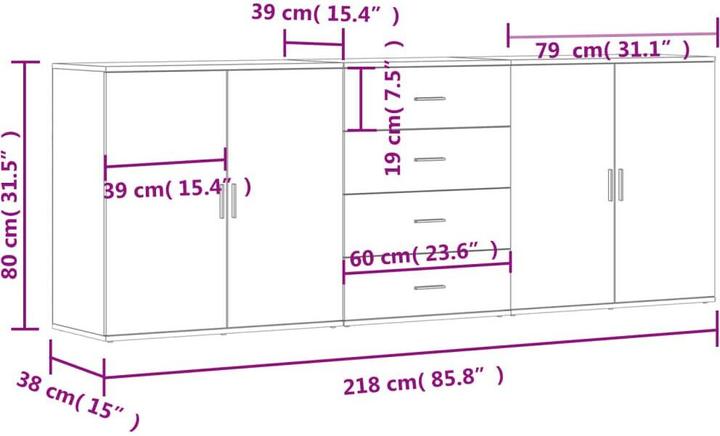 Image du produit vidaXL Kelcy (79 x 38 x 80 cm)