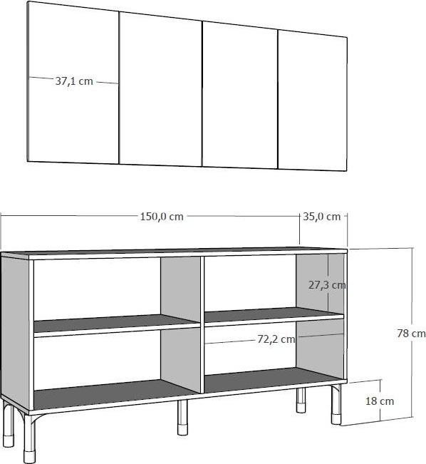 Image du produit Kalune Design Demet Console (150 x 35 x 75 cm)