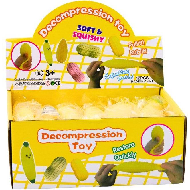 Lean Toys Gniotek Banane dehnbares Gummi gelb