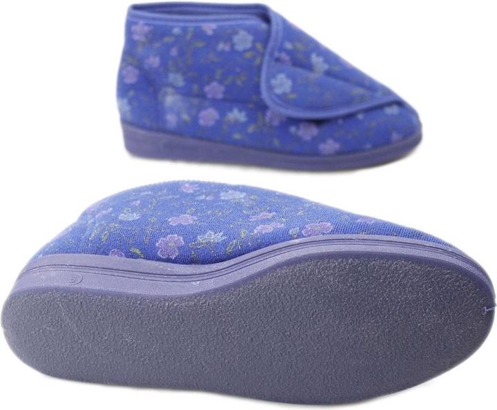 Actual product image Comfylux Andrea Slippers With Velcro Floral Pattern (36)