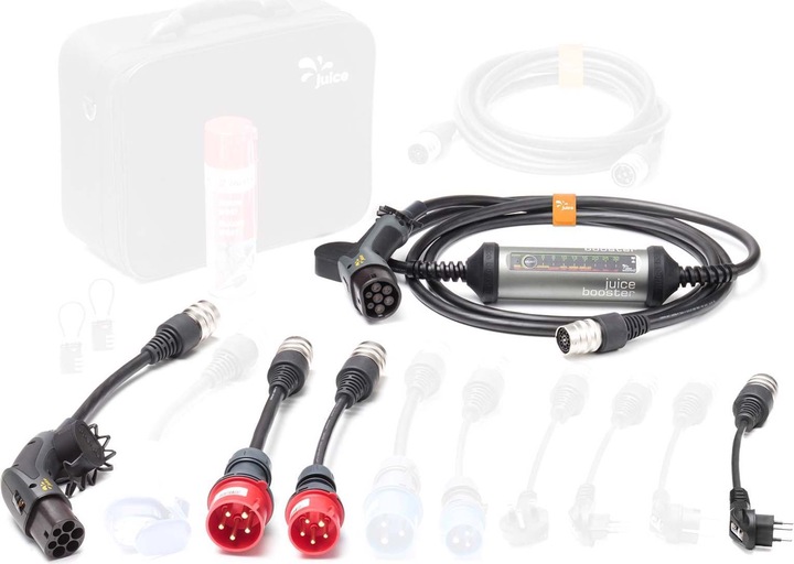 Produktbild Juice Technology Juice Booster 2 Swiss EV Set (Typ 2, 22 kW, 32 A, Typ 13, CEE16 rot, CEE32 rot, Typ 2)