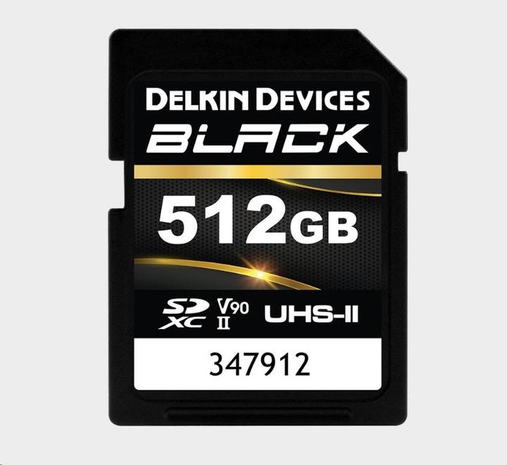 Productafbeelding Delkin ZWART UHS-II SDXC 512 GB R:300MB/s W:250MB/s (512 GB, SDXC, U3, UHS-II)