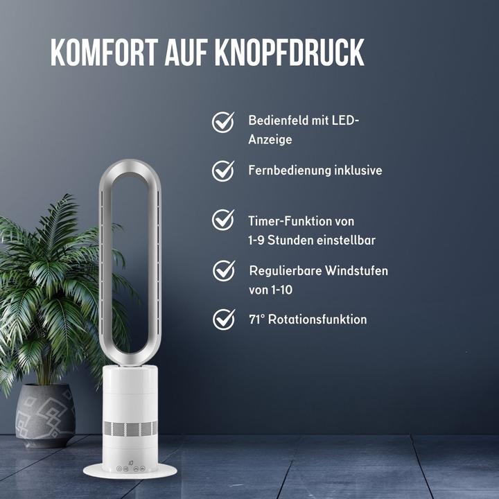 Image du produit Hermex Turmventilator Hot & Cool Standventilator Standheizer Säulenventilator (40 dB)