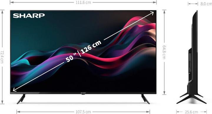 Actual product image Sharp 50 Zoll GL4160E 4K UHD LED TV (50", LED, 4K, 2024)